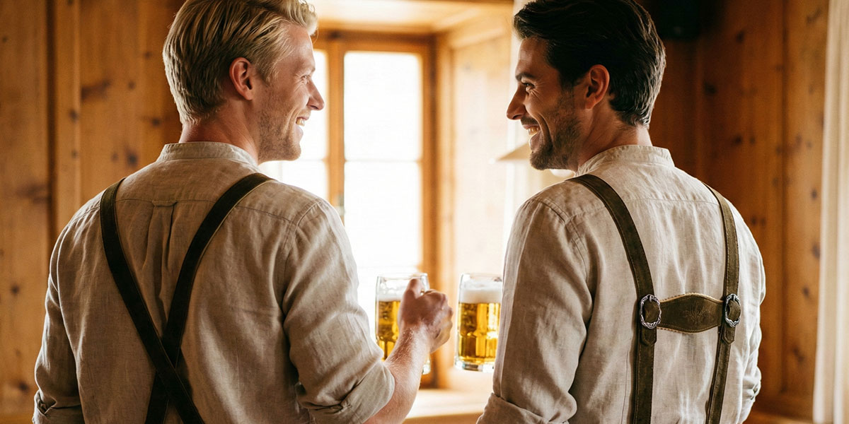 Männer mit H- und X-Hosenträgern