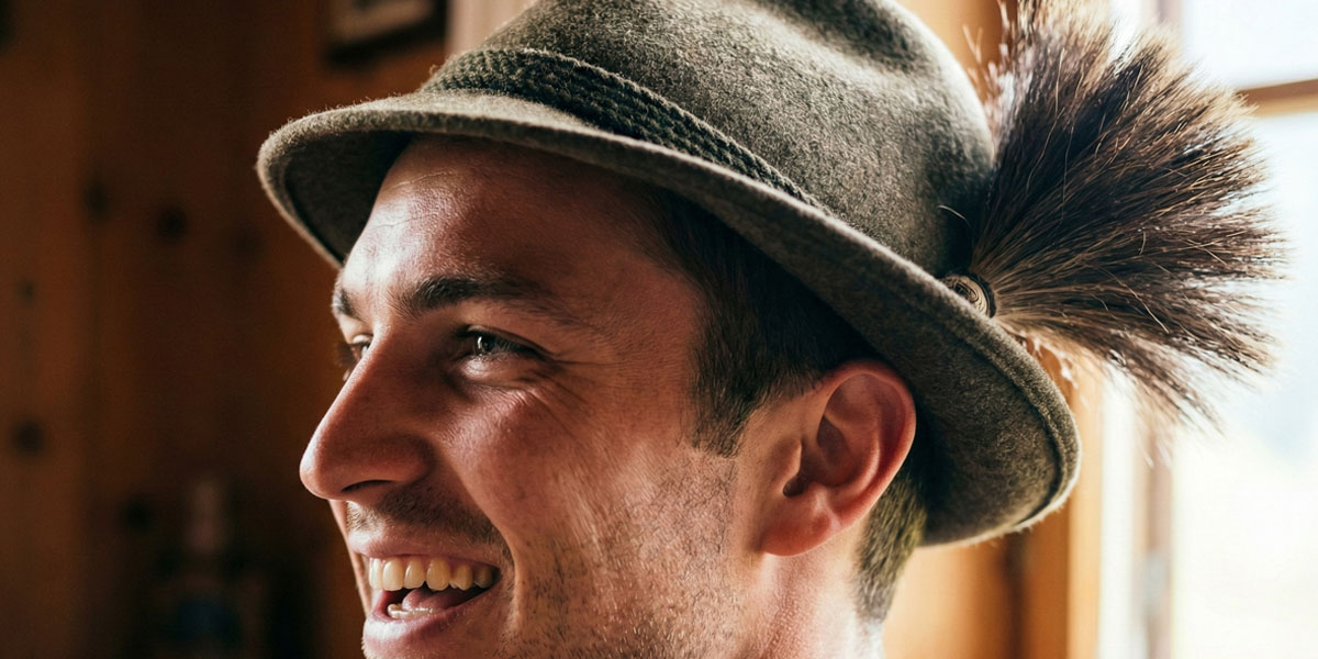 Brauner Trachtenhut mit Gamsbart