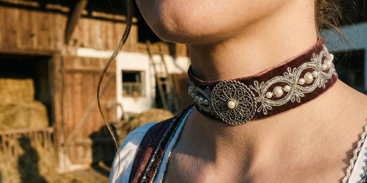 Damen mit Kropfbänder