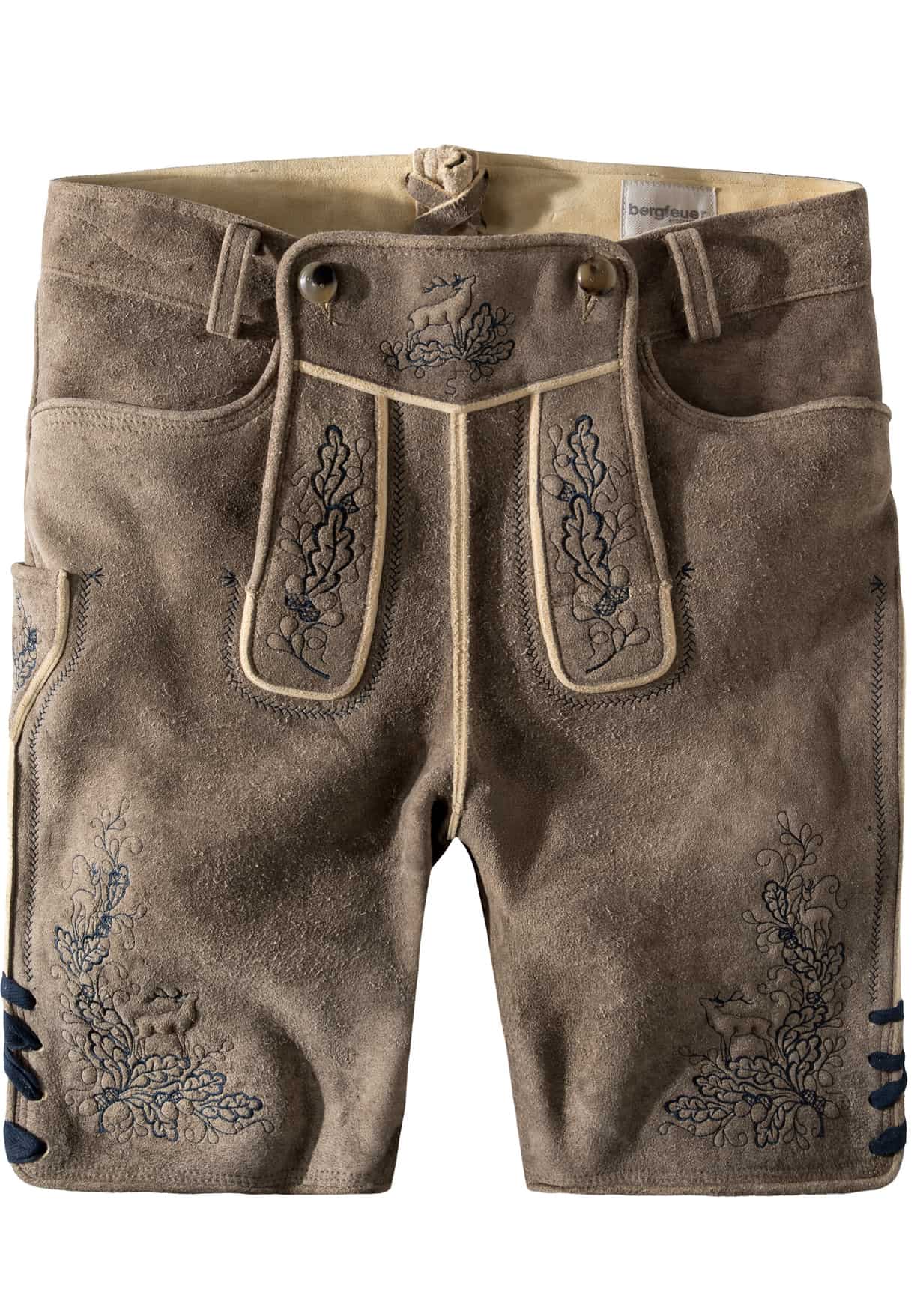 Hirschlederhose Fridl oid grau-blau | 48