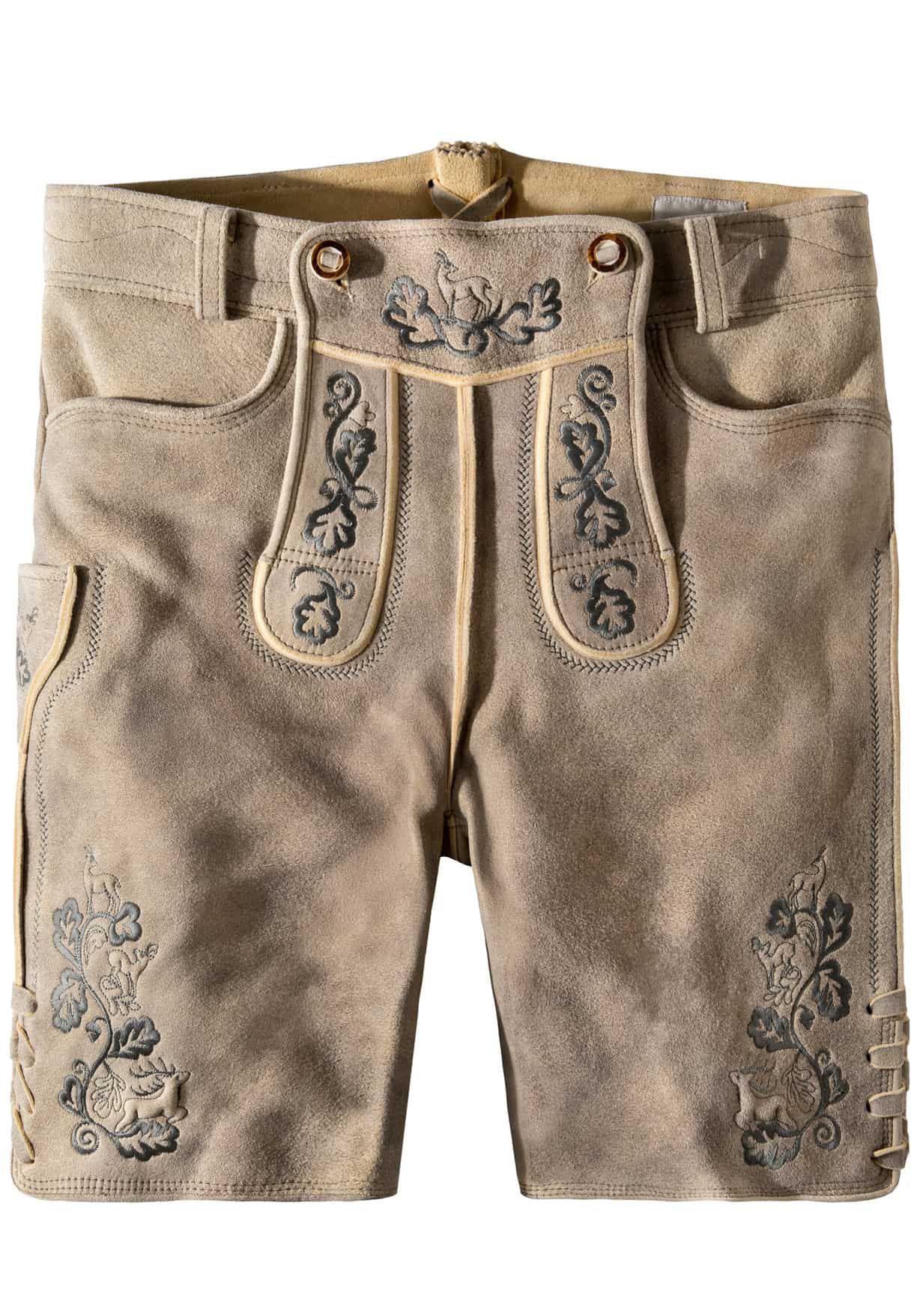 Säm. gegerb. Lederhose Tobias oid stein-grau | 46