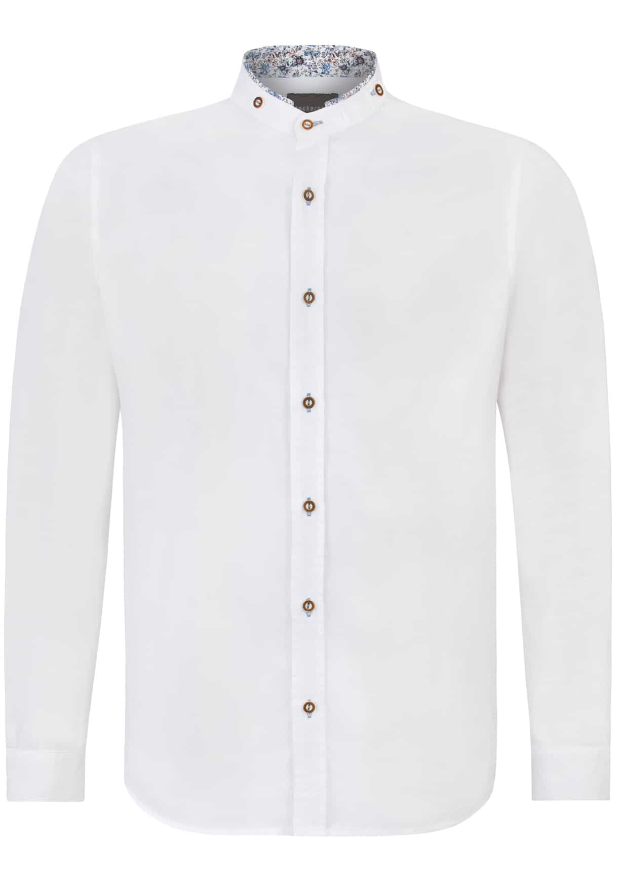 Trachtenhemd Alamo weiss-blau | S