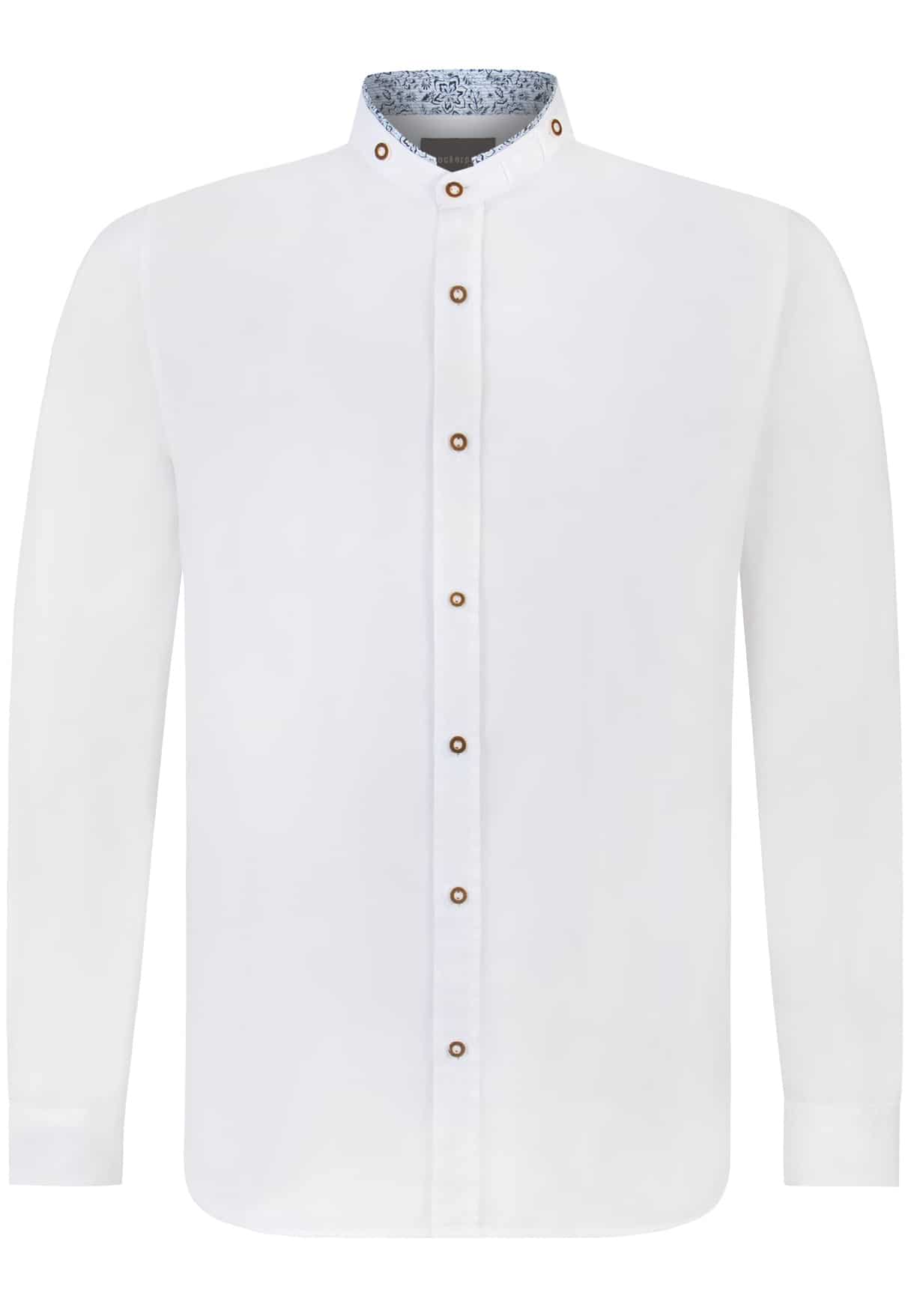 Trachtenhemd Marley weiss-hellblau | S