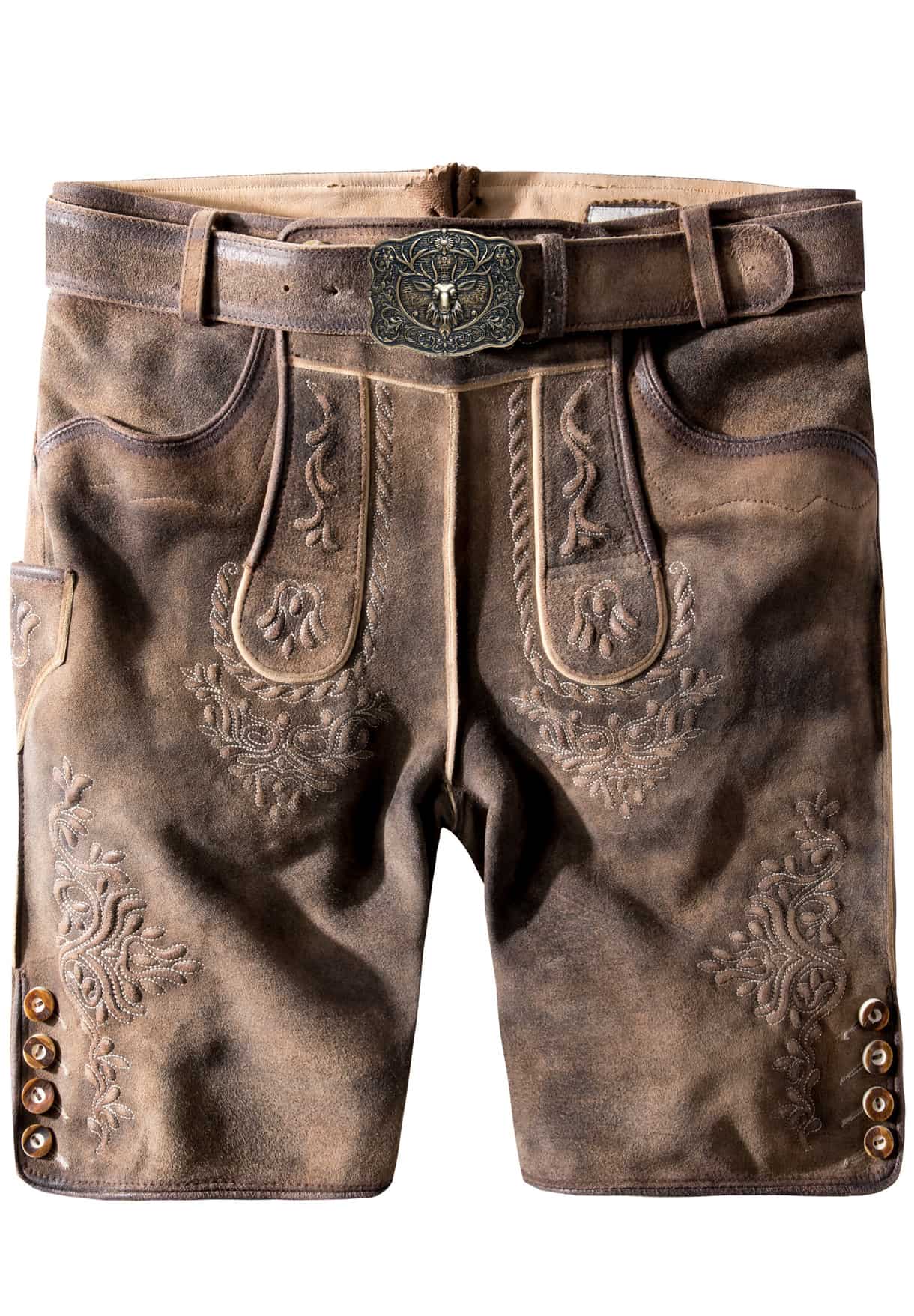 Trachtenlederhose Logan kiesel gespeckt | 44