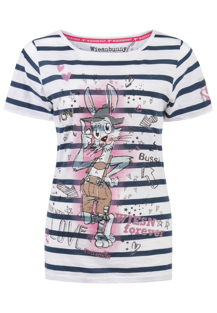 Shirt Wiesn Bunny blue stripe | S