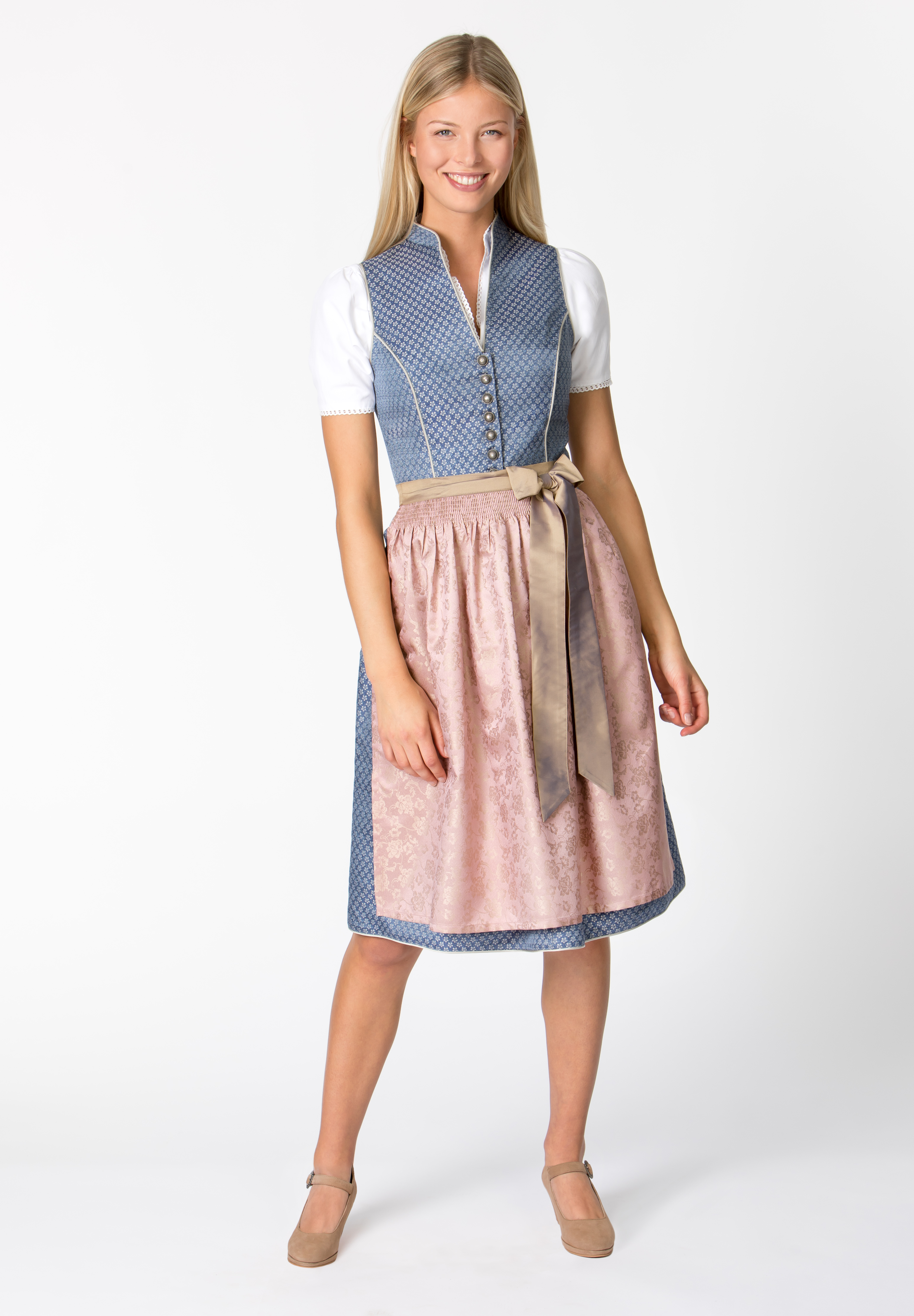 Dirndl Melinda blau-taupe